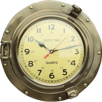 Hodiny SEA Club Hodiny s průzorem, starožitná mosaz, Ø: 18/28,5 cm