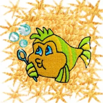 Sprchový závěs Dětský ručník s výšivkou QUALITY 400 g/m2 - RYBIČKA