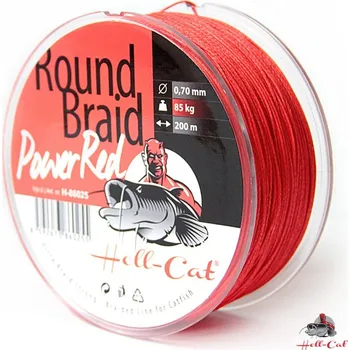 Hell-Cat Splétaná šňůra Round Braid Power Red 1000m|0,60mm (75,0kg)
