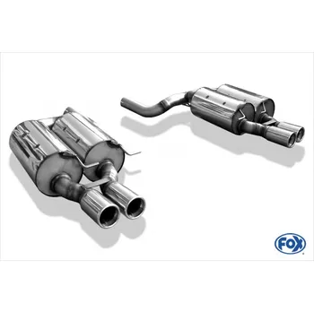 Tlumič výfuku Fox Sportauspuff koncový tlumič výfuku s koncovkou 2x80 Typ 13 na obou stranách pro BMW řada 5 E60 s motorem 5.0 SLEVA 2%