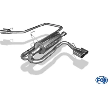 Tlumič výfuku Fox Sportauspuff koncový tlumič výfuku s koncovkou 2x90 Typ 16 na obou stranách pro Nissan Navara 2005- s motorem 3.0 dCi SLEVA 2%