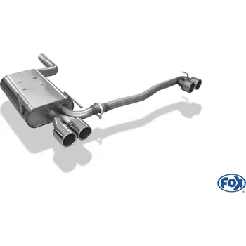 Tlumič výfuku Fox Sportauspuff koncový tlumič výfuku s koncovkou 2x76 Typ 12 na obou stranách pro Mercedes CLK 208 s motorem 2.0, 2.0 K, 2.3 K, 3.2, 4.2 SLEVA 2%