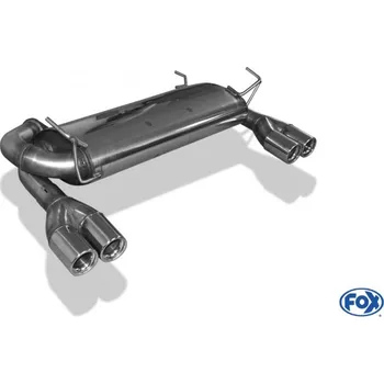 Tlumič výfuku Fox Sportauspuff koncový tlumič výfuku s koncovkou 2x76 Typ 13 na obou stranách pro Nissan 350Z s motorem 3.5 SLEVA 2%