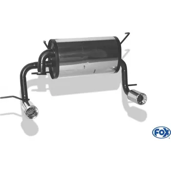 Tlumič výfuku Fox Sportauspuff koncový tlumič výfuku s koncovkou 1x90 Typ 13 na obou stranách pro Toyota MR2 W3 s motorem 1.8 SLEVA 2%