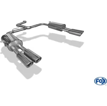Tlumič výfuku Fox Sportauspuff koncový tlumič výfuku s koncovkou 2x88x74 Typ 32 na obou stranách pro Volkswagen T6 Bus s motorem 2.0, 2.0 TDI, 2.5 TDI, 3.2 SLEVA 2%