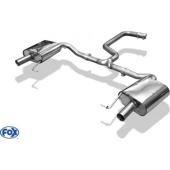Tlumič výfuku Fox Sportauspuff koncový tlumič výfuku s koncovkou vyvedeno do OEM koncovek pro Škoda Octavia NX 2020- s motorem 2.0 TSI SLEVA 2%