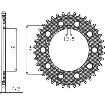 Řetězová sada pro motocykl SUNSTAR ZADNÍ ŘETĚZOVÉ KOLO 4357 41 HONDA VT750C '98-'07, CBF 500 '04-'08 (PC39) (JTR1304.41) (ŘETĚZ 525) (435741JT)