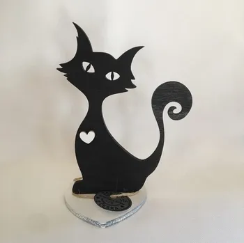 Kočka 16 cm černo-bílá