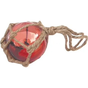 SEA Club Rybářská skleněná koule v síti, červená, Ø: 5cm