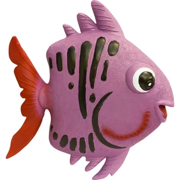 SEA Club Nástěnná dekorace - Ryba, poloreliéf, polyston, malovaný, fialový, 23x5,5x25,5cm