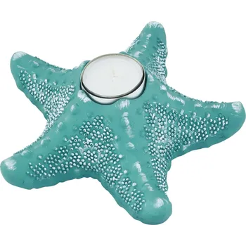 Svícen SEA Club Stojan na čajové svíčky - Seastar, polyston, světle modrá, V: 6cm, 17x17cm