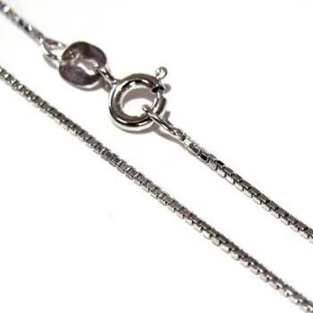 Řetízek Stříbrný řetízek ŠPERKOVÝ Kostičkový 1mm Rhodium 38cm Stříbro 925/1000