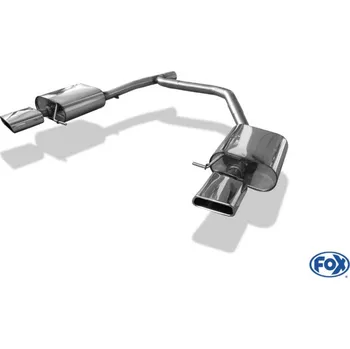 Tlumič výfuku Fox Sportauspuff koncový tlumič výfuku s koncovkou 145x65 Typ 59 na obou stranách pro Škoda Octavia 5E 2012- s motorem 1.8 TSI, 2.0 TDI SLEVA 2%
