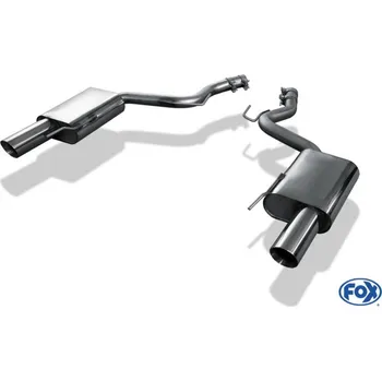 Tlumič výfuku Fox Sportauspuff koncový tlumič výfuku s koncovkou 1x100 Typ 25 na obou stranách pro Ford Mustang 2014- s motorem 2.3 SLEVA 2%