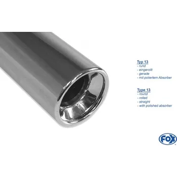 Tlumič výfuku Fox Sportauspuff koncový tlumič výfuku s koncovkou 1x100 Typ 13 na obou stranách pro Citroen C-Crosser s motorem 2.2 D SLEVA 2%