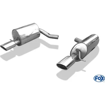 Tlumič výfuku Fox Sportauspuff koncový tlumič výfuku s koncovkou 115x85 Typ 32 na obou stranách pro Jaguar S-Type s motorem 4.2 SLEVA 2%
