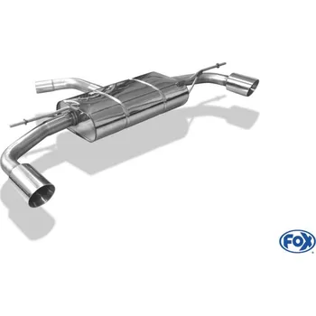 Tlumič výfuku Fox Sportauspuff koncový tlumič výfuku s koncovkou 1x90 Typ 25 na obou stranách pro Volkswagen Golf VI 2008- s motorem 1.2, 1.4, 1.6, 1.6 TDI, 2.0 TDI SLEVA 2%