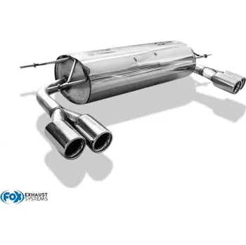 Tlumič výfuku Fox Sportauspuff koncový tlumič výfuku s koncovkou 2x76 Typ 13 na obou stranách pro Mazda MX5 NC s motorem 1.8, 2.0, decentní sportovní zvuk SLEVA 2%