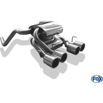Tlumič výfuku Fox Sportauspuff koncový tlumič výfuku s vývodem uprostřed s koncovkou 4x100 Typ 12 uprostřed pro Corvette C6 s motorem 6.0, 6.2 SLEVA 2%