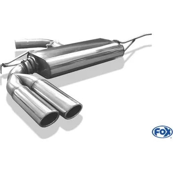 Tlumič výfuku Fox Sportauspuff koncový tlumič výfuku s koncovkou 2x80 Typ 16 pro Volkswagen Beetle 16 2011- s motorem 1.2, s víceprv. ZN SLEVA 2%