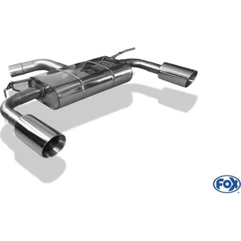 Tlumič výfuku Fox Sportauspuff koncový tlumič výfuku s koncovkou 1x100 Typ 25 na obou stranách pro Volkswagen Beetle 16 2011- s motorem 1.2, s víceprv. ZN, R-Paket SLEVA 2%