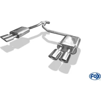 Tlumič výfuku Fox Sportauspuff koncový tlumič výfuku s koncovkou 2x106x71 Typ 33 na obou stranách pro Ford Mondeo IV s motorem 1.6, 1.6 TDCi, 1.8 TDCi, 2.0, 2.0 TDCi, 2.2 TDCi, hatch. SLEVA 2%