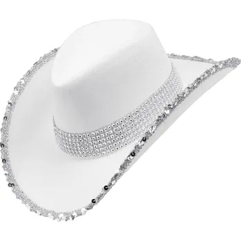 Karnevalový doplněk Party kovbojský klobouk bílý