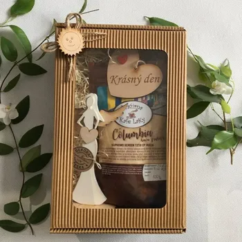 Káva Dárková sada: 1x Výběrová káva 100 g +Anděl 16 cm+ Srdce 7 s věnováním Druh mletí kávy: Espresso