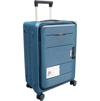 Skládací odlehčený cestovní kufr - vel.S, TSA, popruh - modrá