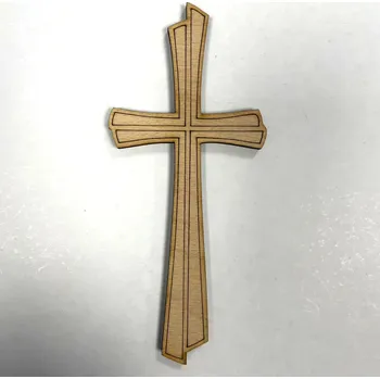 Smuteční dekorace Dřevěný křížek 15 cm tenký 2 varianty Nápis: Bez nápisu