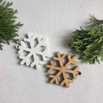 Vánoční dekorace Dřevěné vločka 5 cm 2 barvy Barva: Přírodní