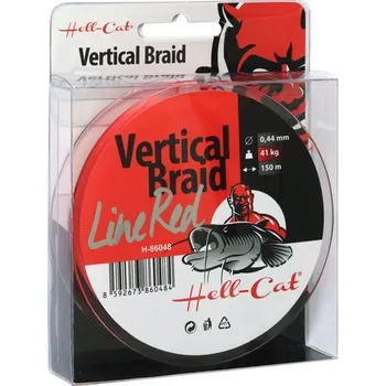 Hell-Cat Splétaná šňůra Braid Line Vertical Red|0.37mm, 33kg, 150m