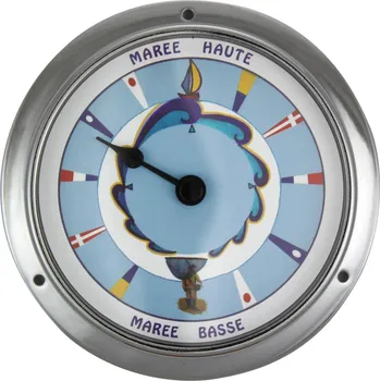 Hodiny SEA Club Přílivové hodiny, chromované, barevný ciferník, Ø: v: 3,4 cm, výška: 11,5/9 cm