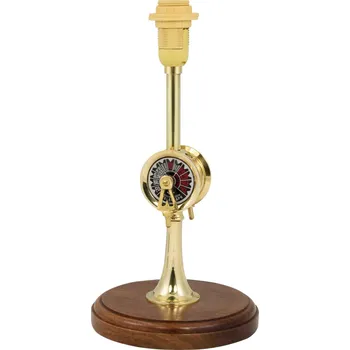 Lucerna SEA Club Lampa - Telegraf, mosaz/dřevo, elektrická 230V, E14, V: 28,5cm, Ø: hloubka: 15cm