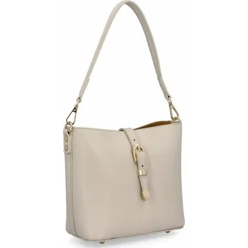 Kabelka Elegantní Kožená Kabelka Listonoška 3 Přihrádky 573 Béžová