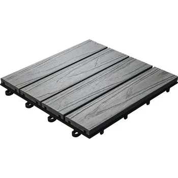 Terasové prkno WPC dlaždice Florco 30 x 30 cm 3D s klick systémem antracit balení 6 ks