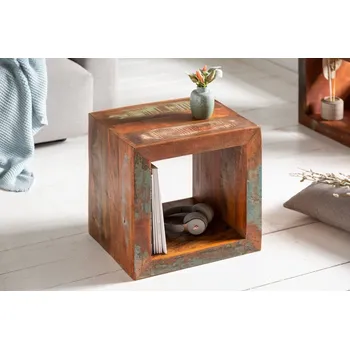 regál Regál JATAKAR QUADRAT (Malý regál z recyklovaného dřeva 45cm.)