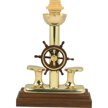 Lucerna SEA Club Svítidlo - Sloupek s kolečkem, elektrický 230V, E14, mosaz/dřevo, V: 26cm, 18x7cm