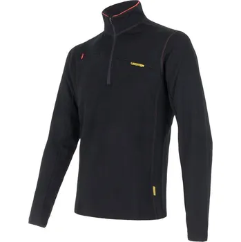 Pánská mikina pánská mikina krátký zip SENSOR MERINO UPPER pánská mikina krátký zip černá - XXL