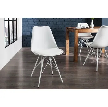 Jídelní židle Židle SCENER CHAIR RETRO WHITE (Jídelní židle v retro stylu bílá.)