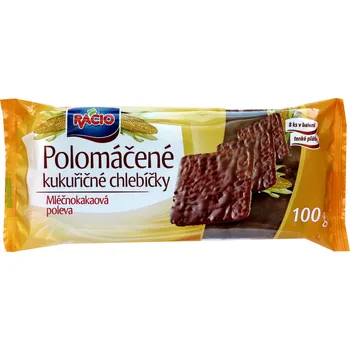 Racio Polomáčené kukuřičné chlebíčky s mléčnokakaovou polevou 100 g