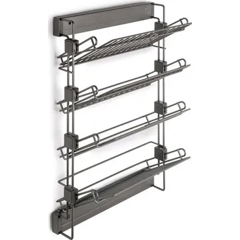 Emuca Výsuvný botník QUARTZ s tlumením / Titanium Levý 350 mm