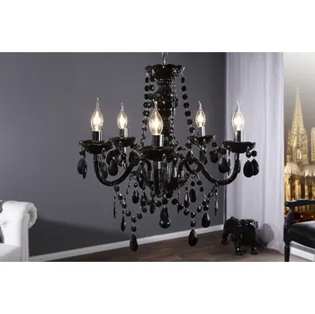 Lustr KARAT BLACK (Dobový lustr s pěti světly černý.)