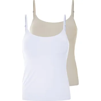 esmara® Dámský top, 2 kusy (bílá/béžová, S(36/38))