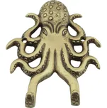 SEA Club Dvojitý háček - Chobotnice, mosaz ve starobylém provedení, 9,5x12,5x2,5cm