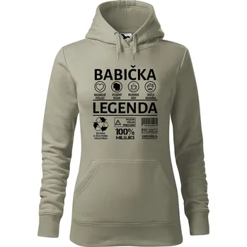 Pánská mikina Dámská mikina Babička legenda Velikost (žena): M, Vyberte barvu: Světlá khaki