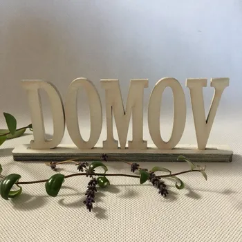 Nápis Láska ve stojánku 22 cm, 2 barvy Barva: Bílá Dřevěný nápis Domov na stůl