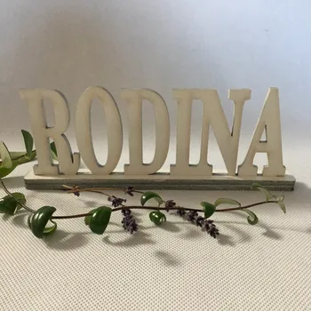 Nápis Rodina ve stojánku 22 cm, 2 barvy Barva: Bílá Dřevěný nápis Rodina na stůl