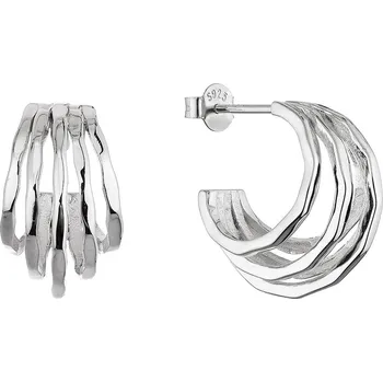 Náušnice Stříbrné náušnice pět vlnitých kruhů 61081