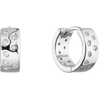 Náušnice Stříbrné náušnice kruhy se zirkony 11615.1